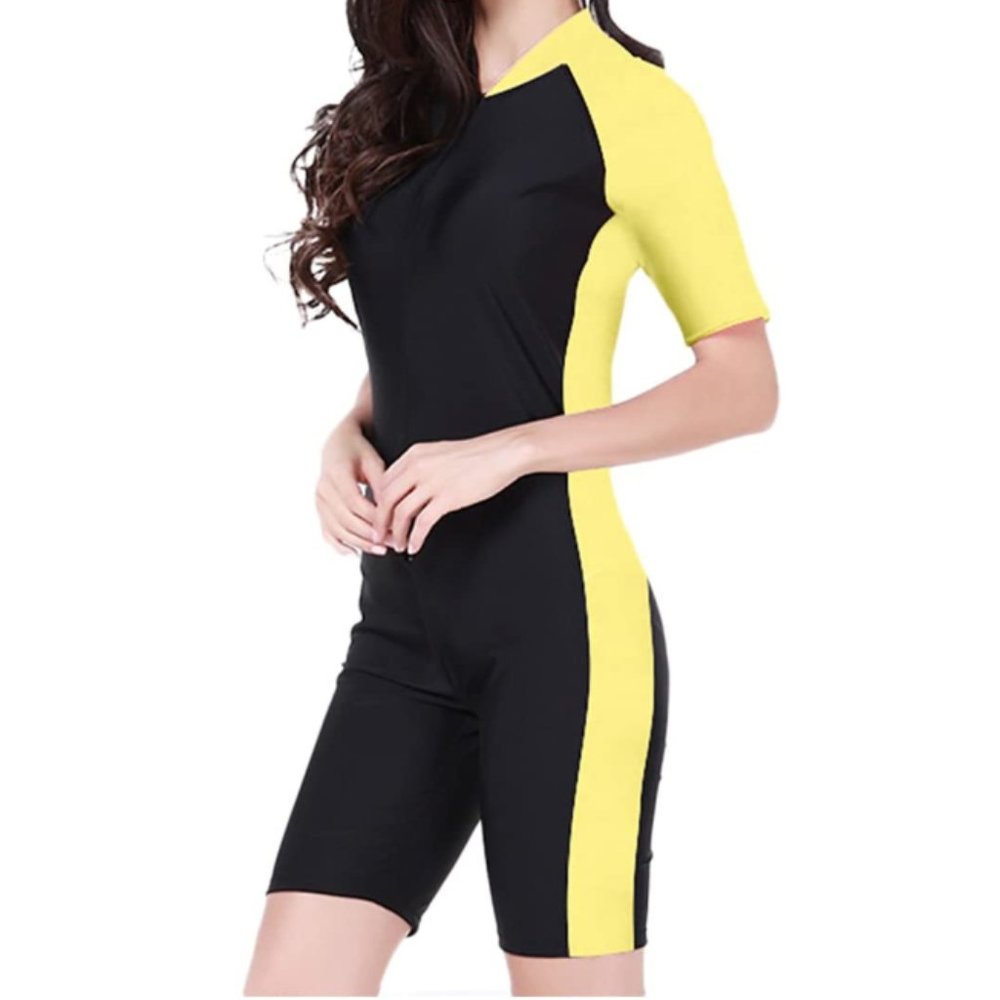 SBART Surfing Suit Women Short Sleeve 1pc Swimsuit